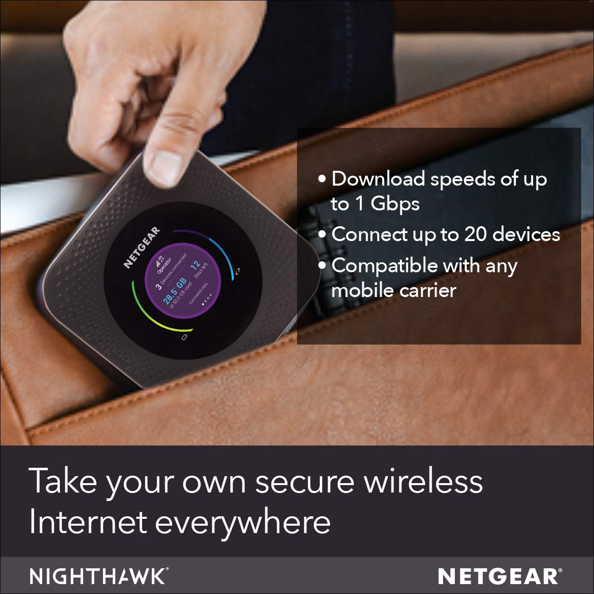 NETGEAR Nighthawk 4G Modem Router MR1100, black, 1 Gbps (MR1100) | Nighthawk - Image 4