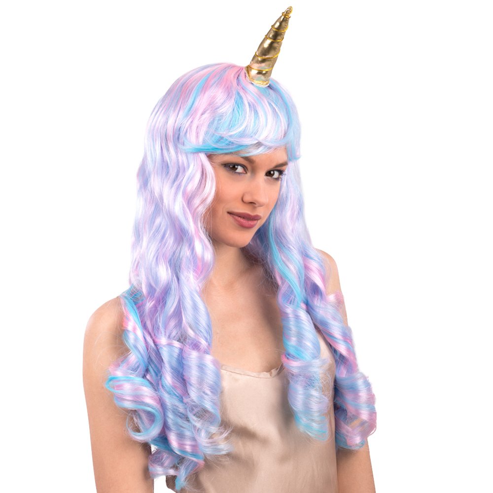Carnival Toys 2101 Unicorn Wig, One Size, Multicolored