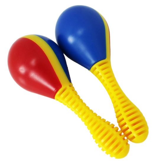 A-Star AP5101 Plastic Small Hands Maracas Blue and Red - Pair - 13cm Shaker, Educational Rhythm Instrument for Children