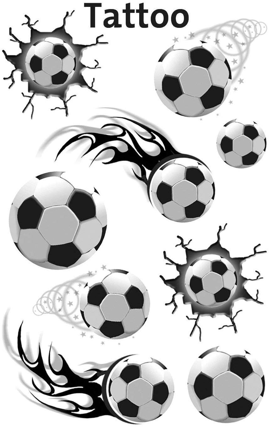 Avery Zweckform Football Tattoos 9 Aufkleber Colourful