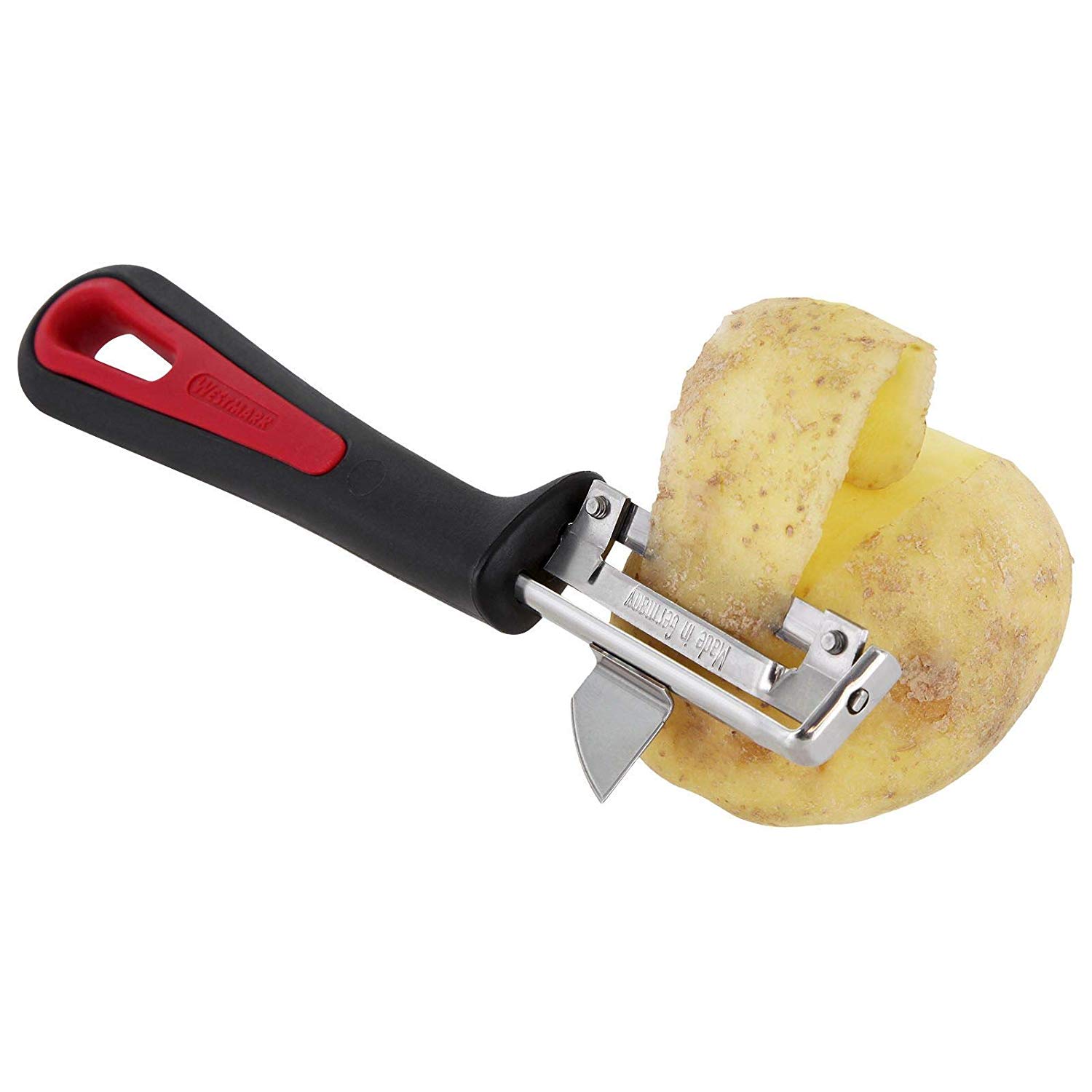Westmark Universal Peeler, Left-handed, Gallant, With screwed-on stainless steel blade, Colour: Black/Red, 290322E1