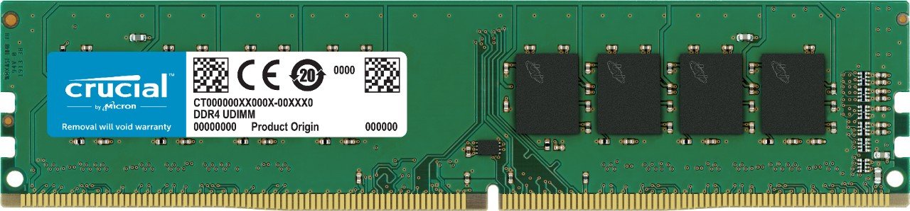 Crucial RAM CT16G4DFD824A 16GB DDR4 2400 MHz CL17 Desktop Memory, Green, 16Go (1x16Go)