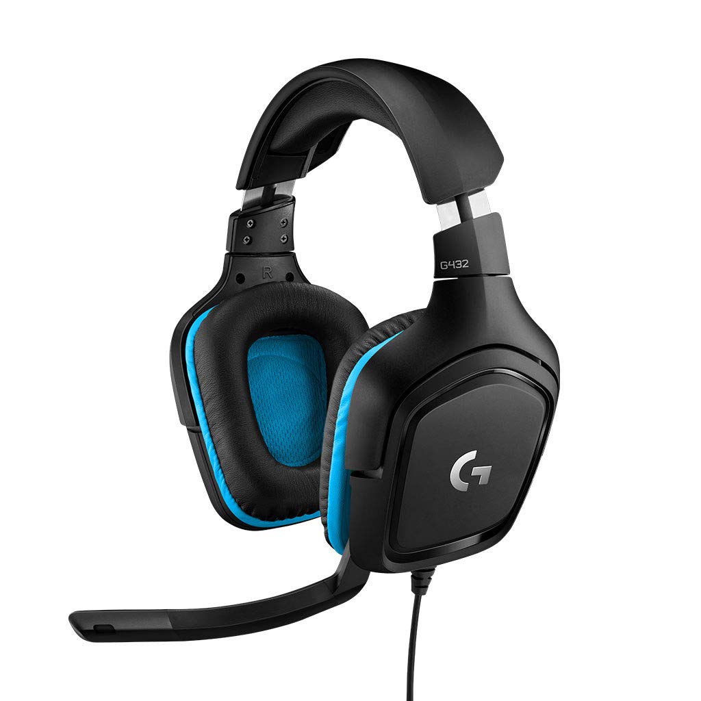 Logitech G432 Wired Gaming Headset, 7.1 Surround Sound, DTS Headphone:X 2.0, 50 mm Audio Drivers, USB and 3.5 mm Audio Jack