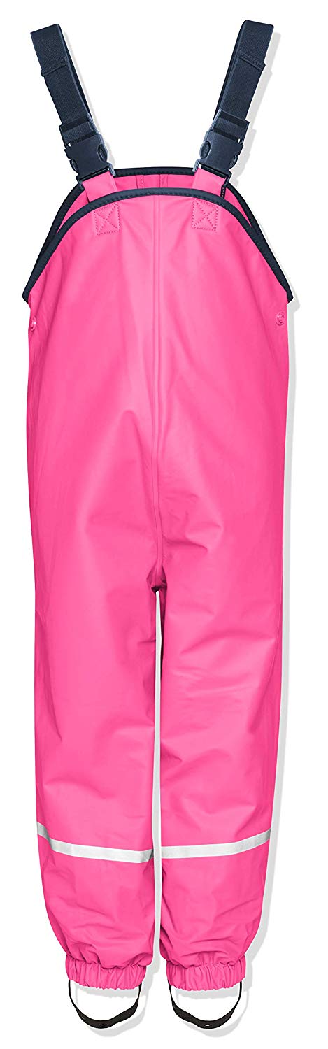 Playshoes Fleece 408622 Unisex Kids Rain Dungarees, Pink, 116