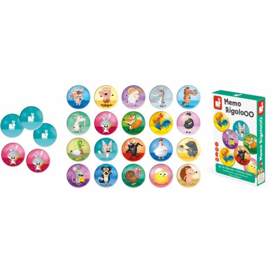 Janod J02736 Memory Game-MEMO RIGOLOOO, Multicolored - Image 2