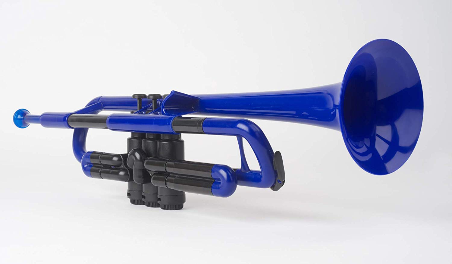 pTrumpet Plastic Trumpet with 3C and 5C Mouthpiece and Carry Bag - Bb Student - Blue - Image 3