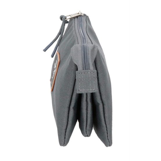 Pepe Jeans Cross Triple Pencil Case Grey 20x12x5 cms Polyester - Image 4