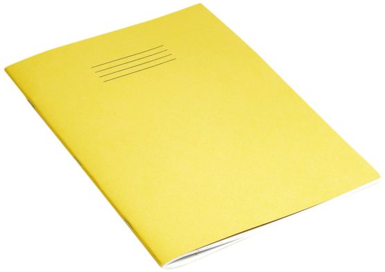 RHINO Stationery Exercise Book | A4 | 80 Page | 8mm Lined with Margin | Yellow | Learning Resources | School Books | Pack of 10