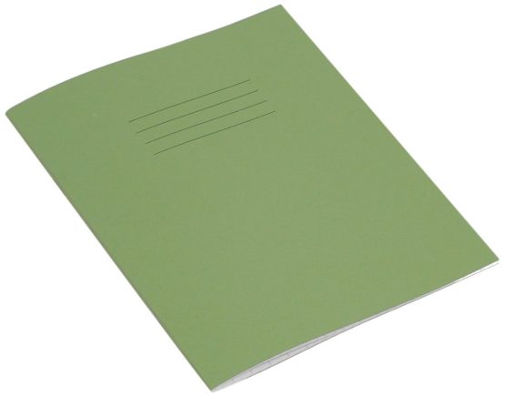 Rhino Stationery Exercise Book | 8 x 6.5 | 32 Page | 10mm Squared Exercise Book | Light Green | Learning Resources | School Books | Pack of 10, VEX142-217-6