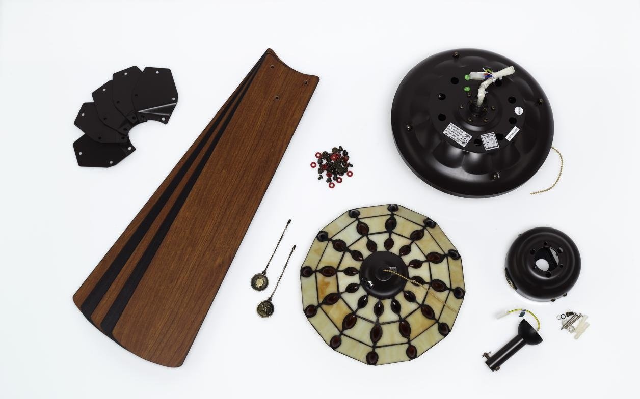 Westinghouse Ceiling Fans 72485 Comet Tiffany 132 cm Espresso Indoor Ceiling Fan, Light Kit with Tiffany Glass - Image 4