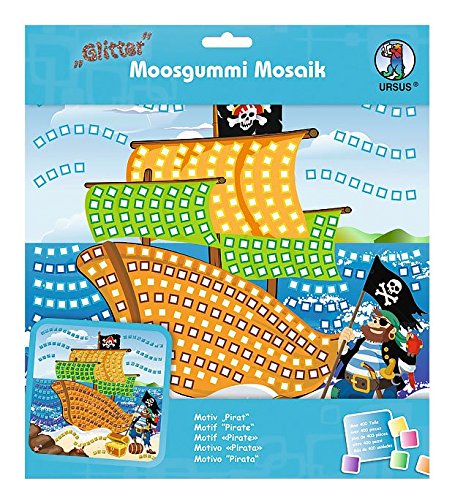 Ursus 8420005 - Foam Rubber Glitter Mosaic Picture Pirate 434, bunt, Colourful, Mittel - Image 2