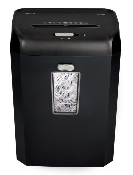 Rexel Promax Manual Strip Cut Shredder, For Small Office Use (Up To 10 Users), 15 Sheet Capacity, 35L Removable Bin, Extended Run Time, Black, Promax RSS1535, 2100880A