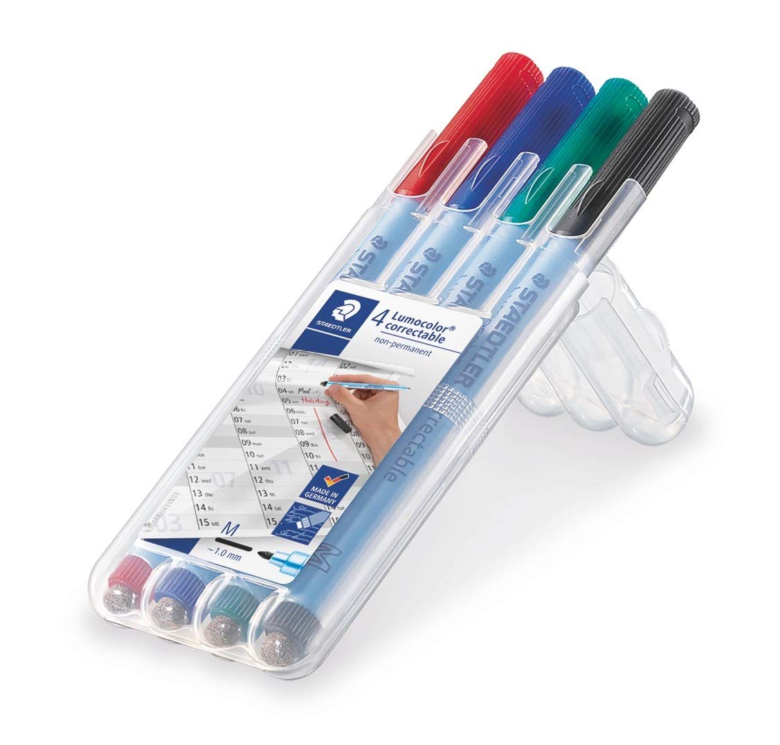 Staedtler 305M WP4 Lumocolor Correctable Transparency Pen Nib M Pack of 4, correct M, 4 count (Pack of 1) - Image 4