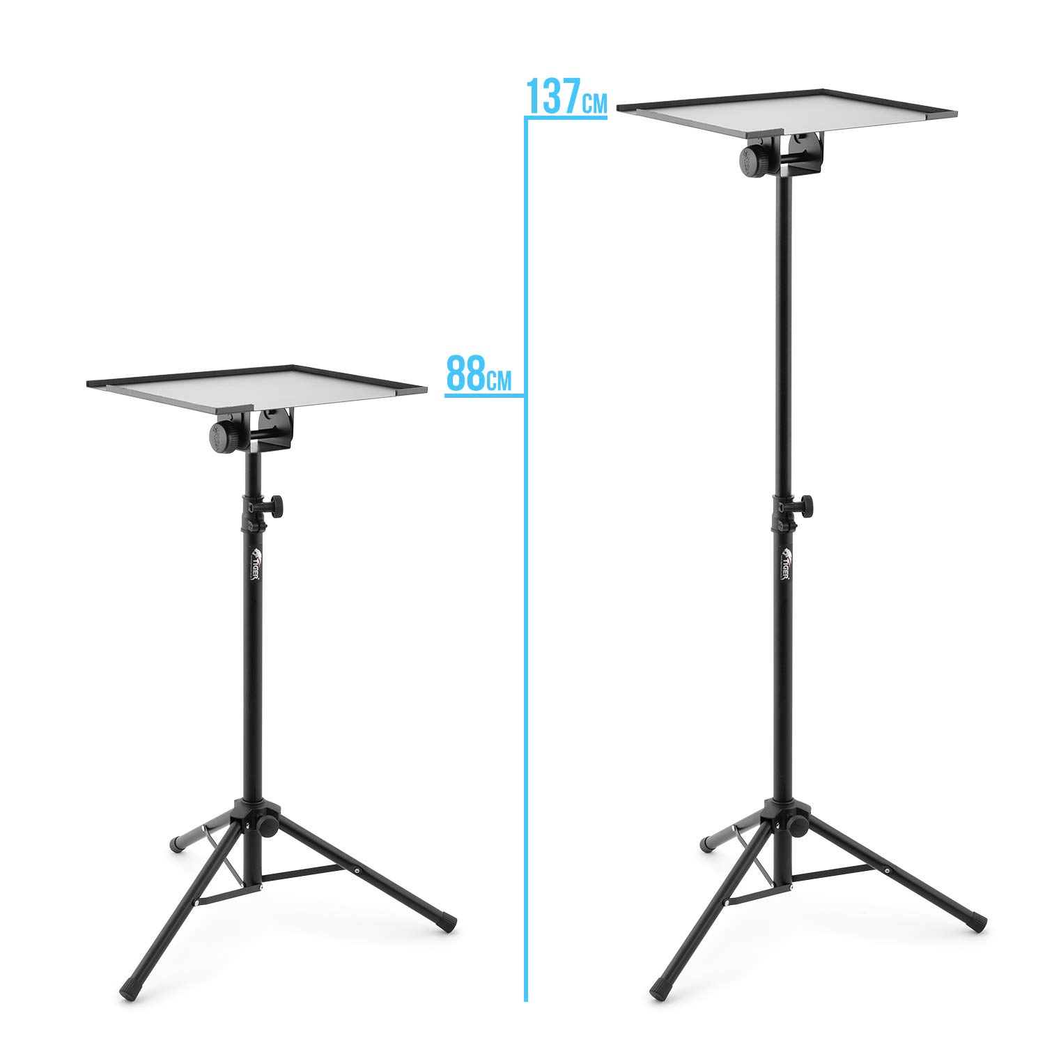 TIGER LEC7-BK Laptop or Projector Stand Height Adjustable with Tripod Legs Black - Image 2