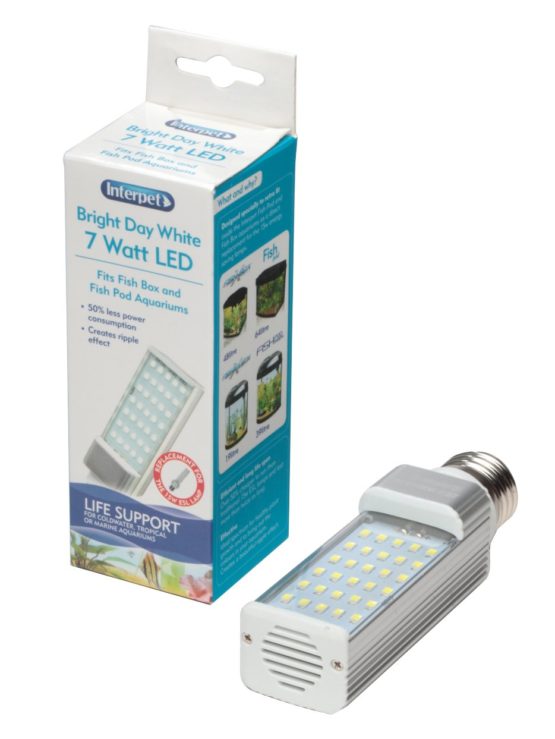 Interpet LED Energy Saving Lamp to Fit Fish Pod 48, 64 and 120 Litre Aquarium, 7 W - Bright Day White