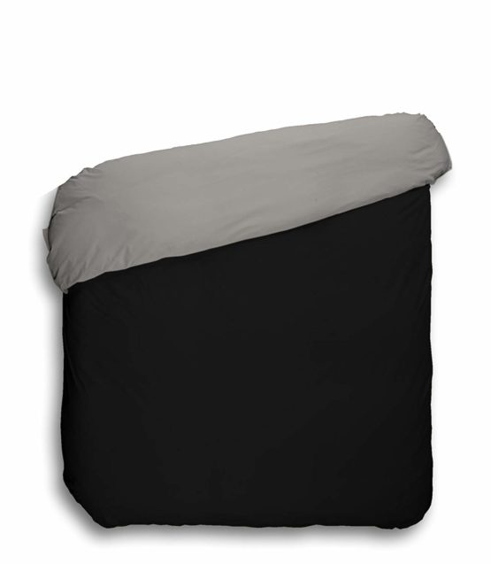 Play Basic Collection – Duvet Cover Smooth Reversible Black and Grey 150 x 220 cm black and grey