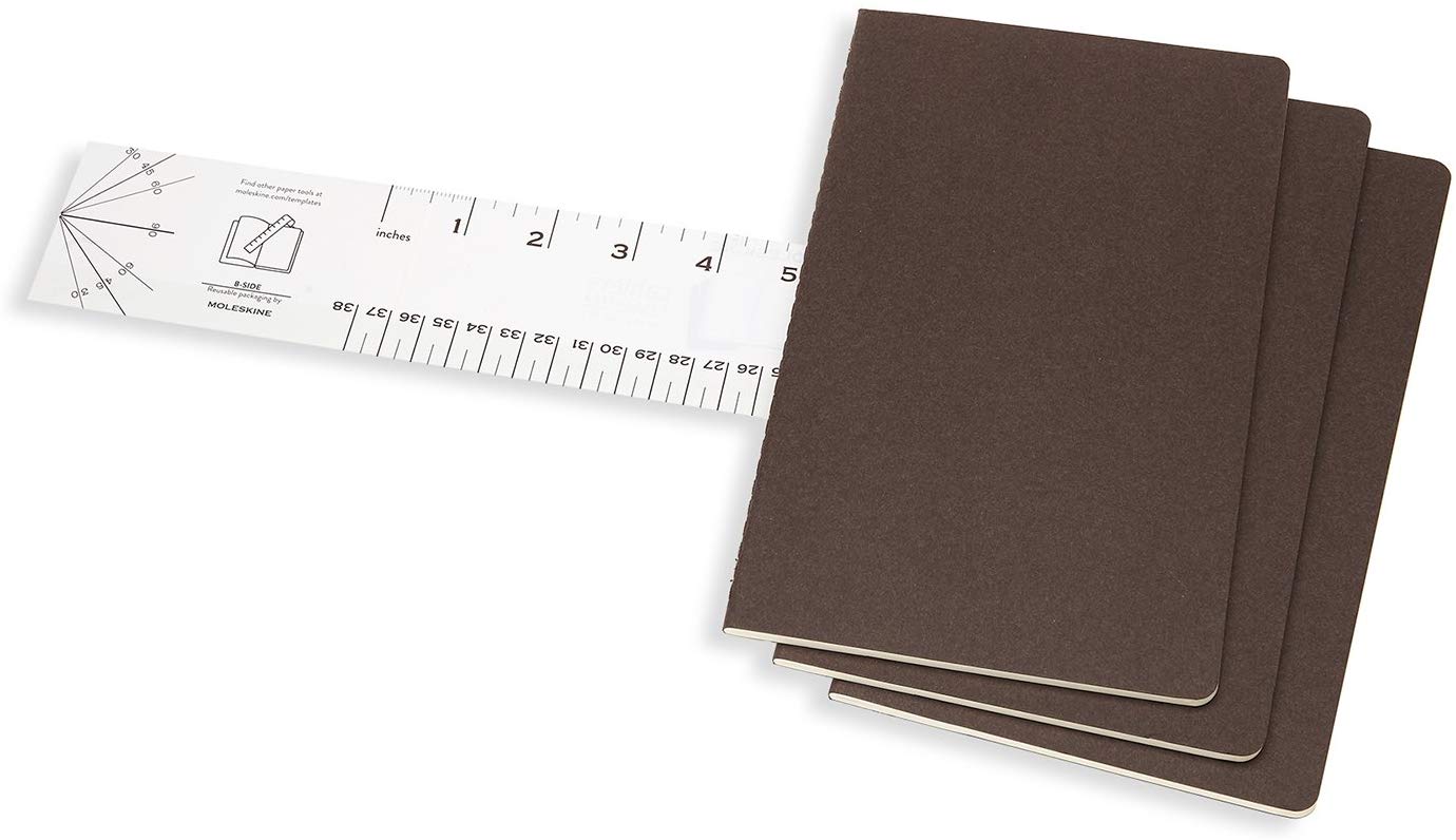 Moleskine Large Ruled Cahier Journal - Coffee Brown (Pack of 3), Large/A5 - Image 3