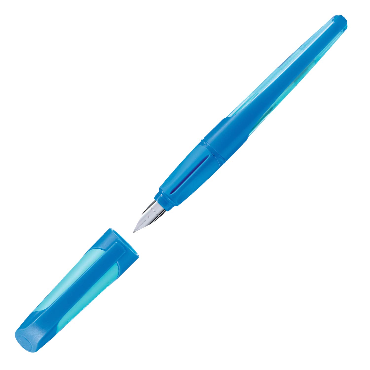 STABILO Ergonomic School Fountain Pen EASYbuddy - A-Nib (Beginner) - Right-Handed - Pack of 1 - Dark Blue/Light Blue - Image 4