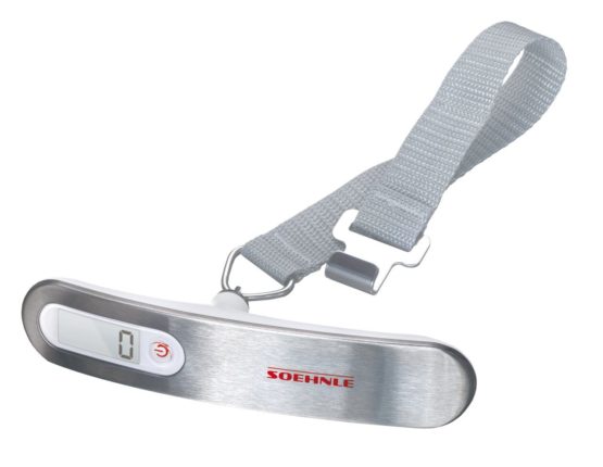 Soehnle Luggage Scale Travel For Weighing On The Go, Luggage Scale With High Load Capacity To 50 kg, Mobile Scale With Sturdy Strap And Metal Hook, Deluxe Style