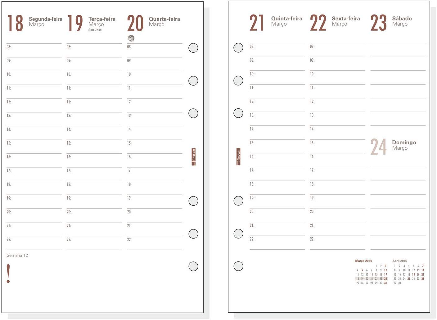 Finocam 2781610 - Agenda Organiser Week View Vertical 2019, Vertikale Wochenansicht - Image 3