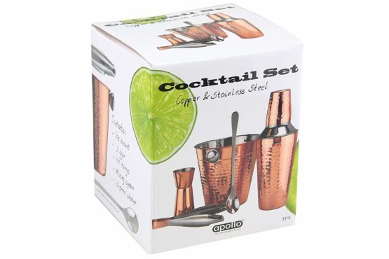 Apollo 3310 Copper Cocktail Set 5pc, 17x14.5x14.5