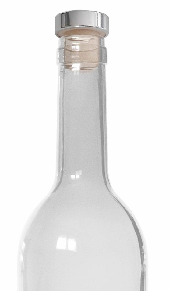 Fackelmann Wine Bottle Stopper Set, Cork, Silver, 7 x 3 x 3 cm - Image 2