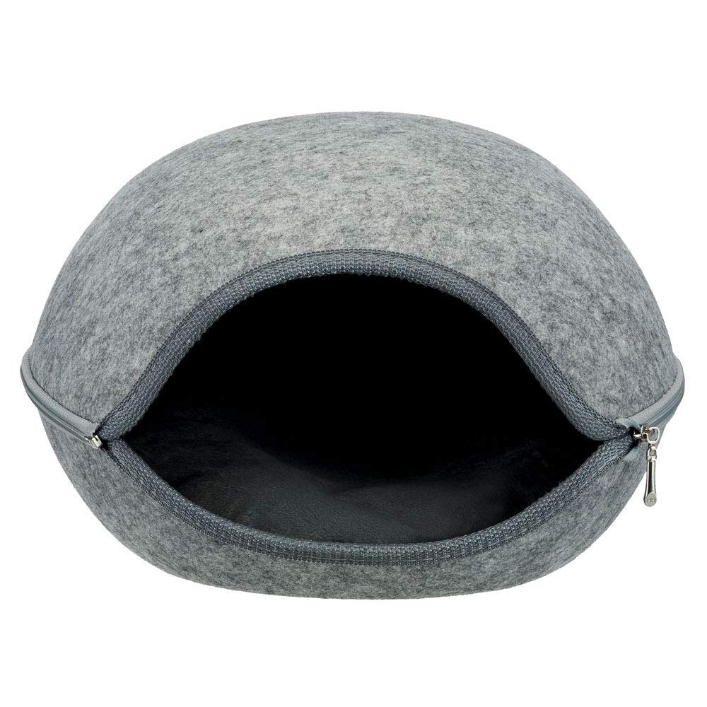 Trixie 36316 Luna Cuddly Cave, felt, 40 × 24 × 46 cm, light gray, 40 × 24 × 46 cm (Pack of 1), 40 × 24 × 46 cm (Pack of 1)
