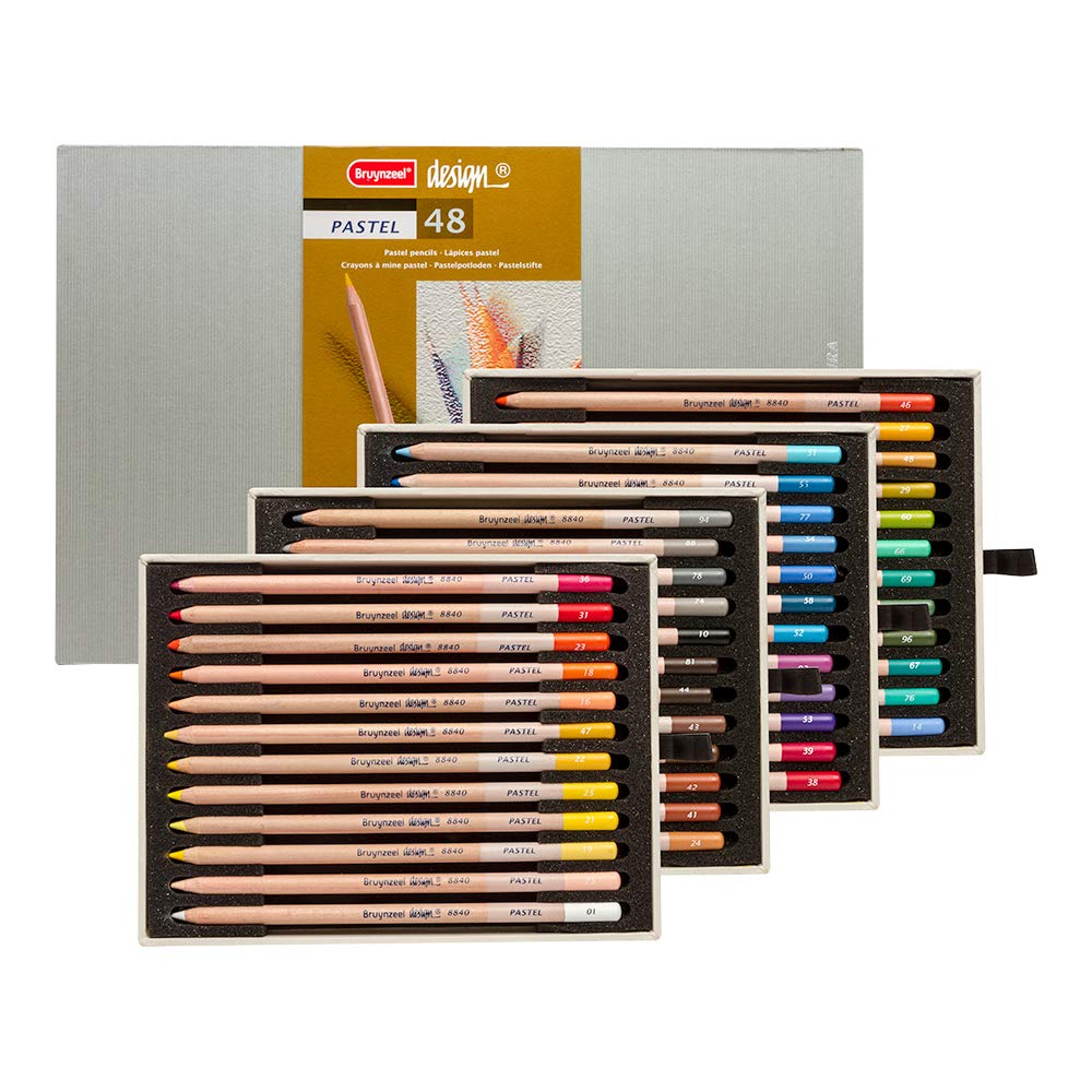 Bruynzeel Design Professional Pastel Pencil Set of 48 Colors in Box, Multicolor, 48 count (Pack of 1)