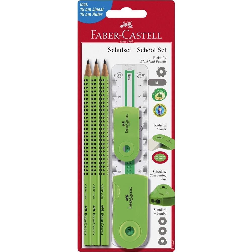 Faber Castell 217066 Large Pencil-Set with Ruler – Lime Green – BigaMart