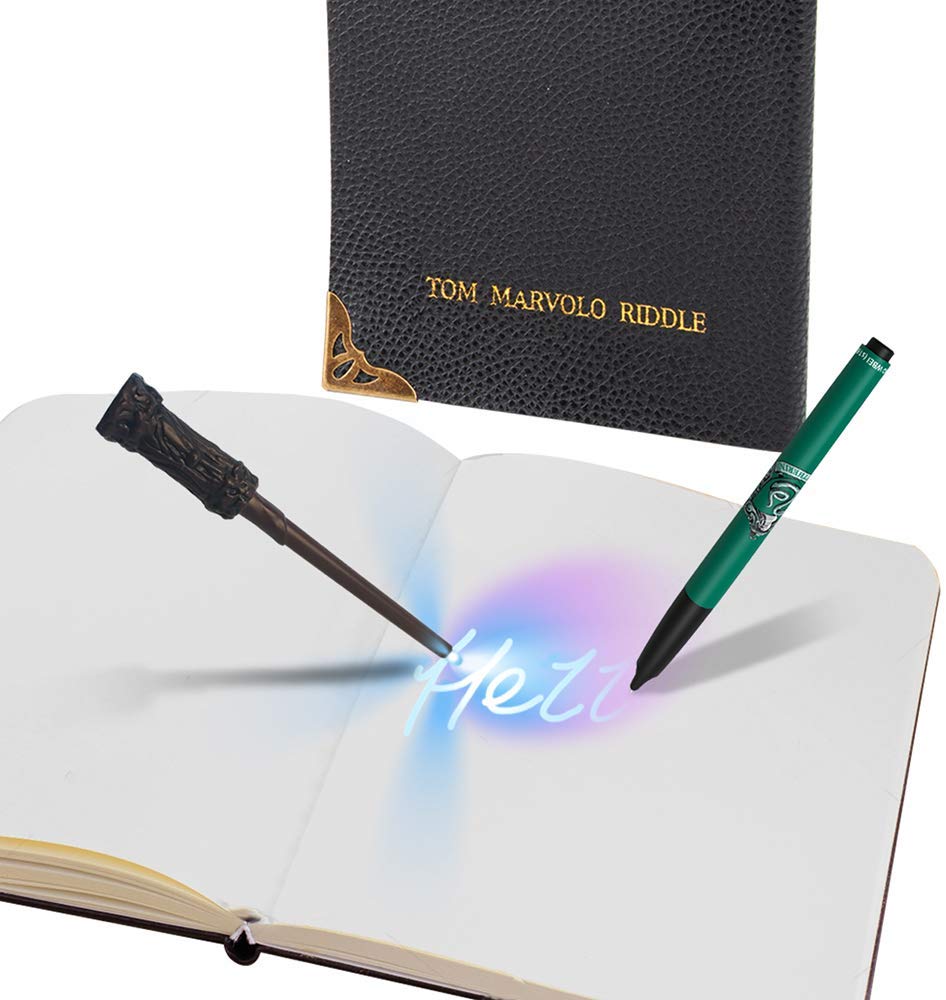 WOW! STUFF Tom Riddle's Secret Diary With Slytherin House Invisible Ink Pen and Harry Potter UV Light-Up Wand - Image 2