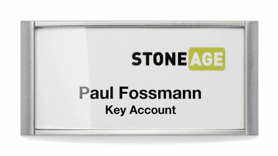 Durable 854323 Classic Name Badge with Combi Clip 34 x 74 mm - Silver (Pack of 10) - Image 2