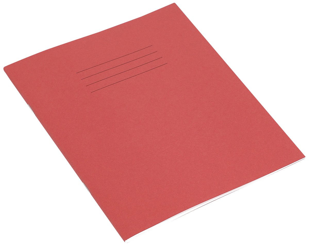 Rhino 8 x 6.5 Exercise Books, 48-Page / 12mm Lined Paper Notebook, 10-Pack, Writing Book, Office & School Stationery Supplies, Red