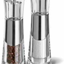 Cole & Mason H57273P Bobbi Salt and Pepper Mills | Precision+ | Chrome/Acrylic | 185mm | Gift Set | Includes 2 x Salt and Pepper Grinders | Lifetime Mechanism Guarantee