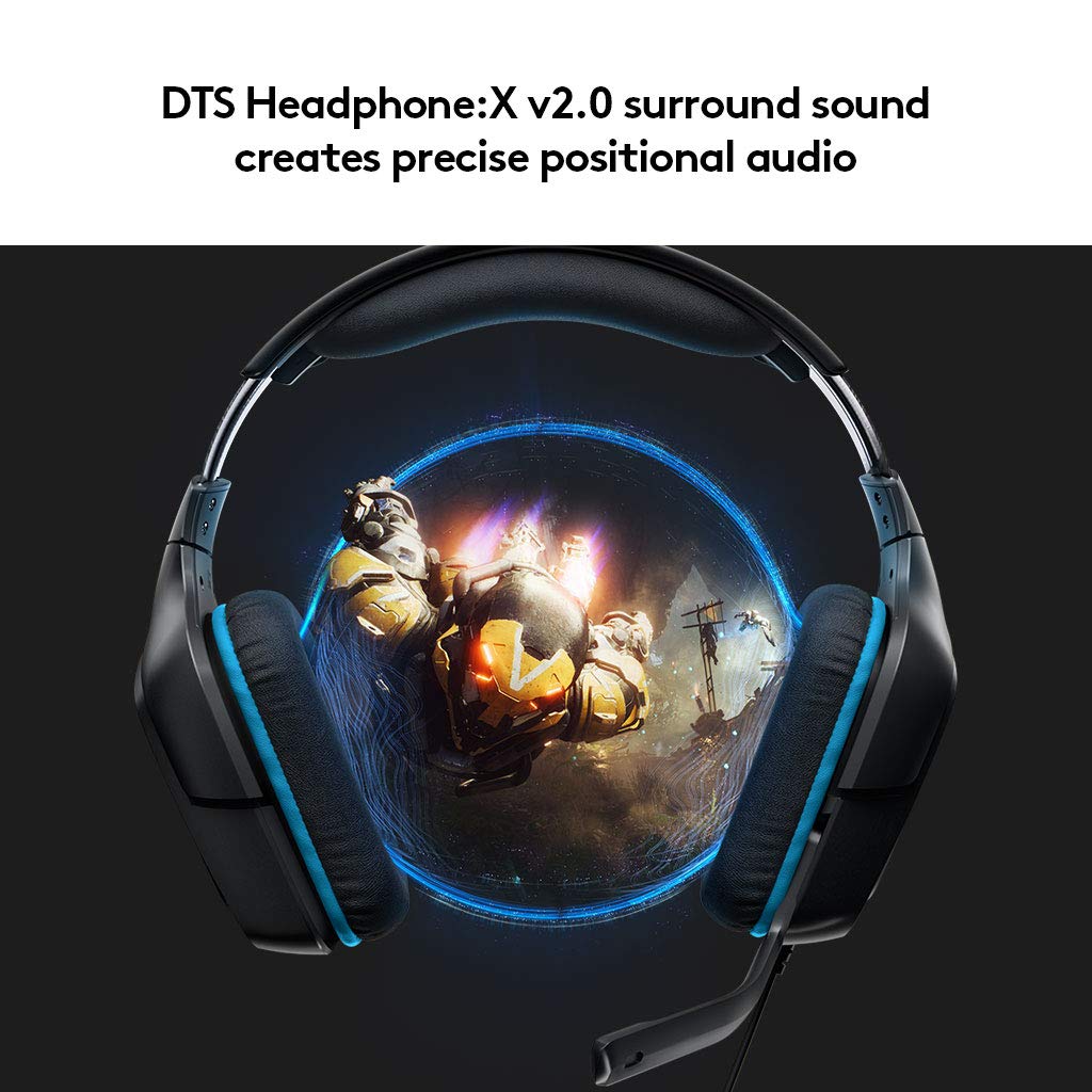 Logitech G432 Wired Gaming Headset, 7.1 Surround Sound, DTS Headphone:X 2.0, 50 mm Audio Drivers, USB and 3.5 mm Audio Jack - Image 3
