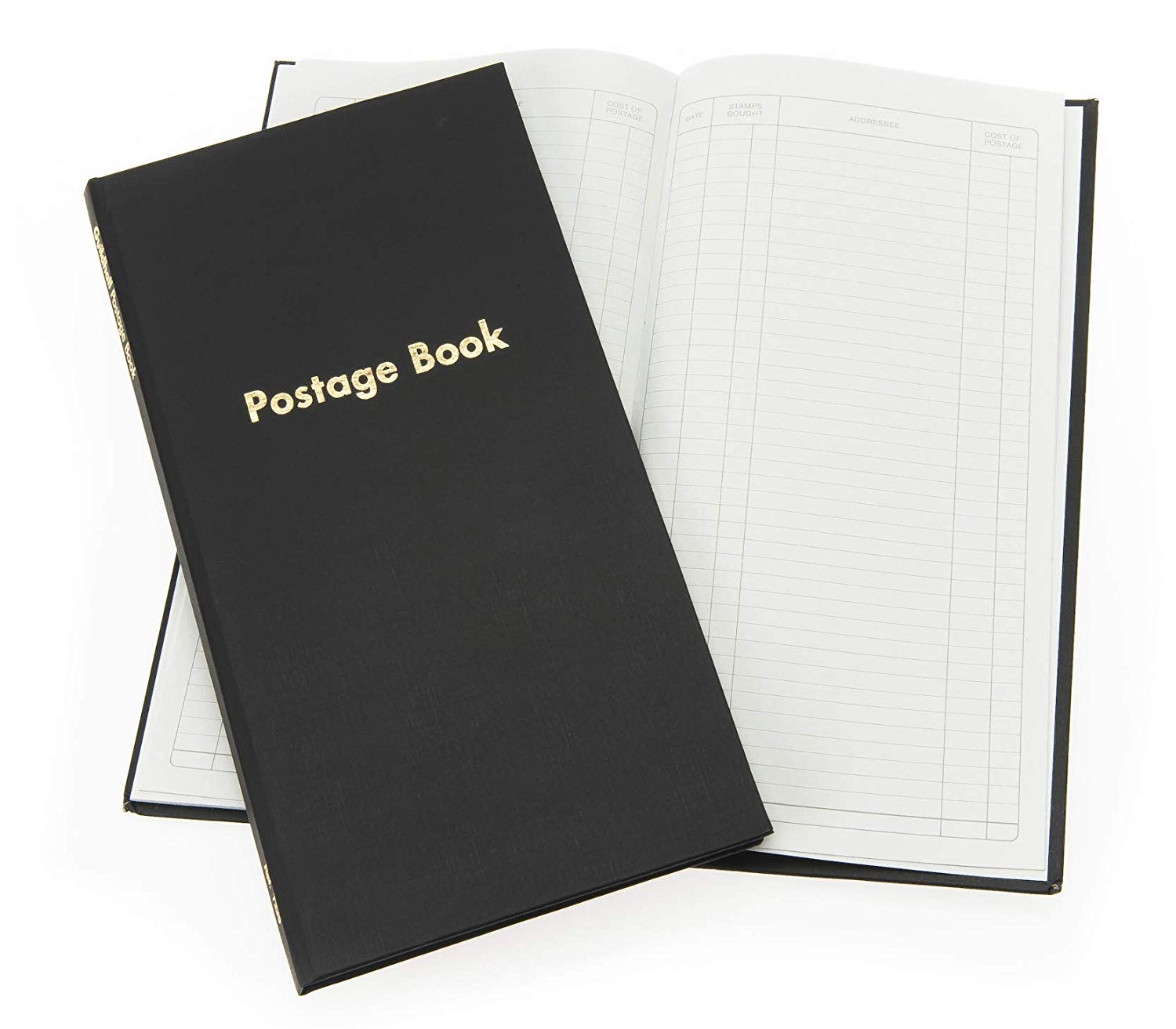 Exacompta, Ref T229Z, Guildhall, Postage Book, 298 x 152mm, 80 Pre-Printed Pages, Case bound Black Cover - Image 2