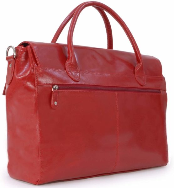 CATWALK COLLECTION HANDBAGS - Ladies Extra Large Leather Briefcase/Shoulder/Cross Body Bag - Women's Organiser Work Bag - Laptop Bag With Padded Compartment - HELENA - Red - Image 4