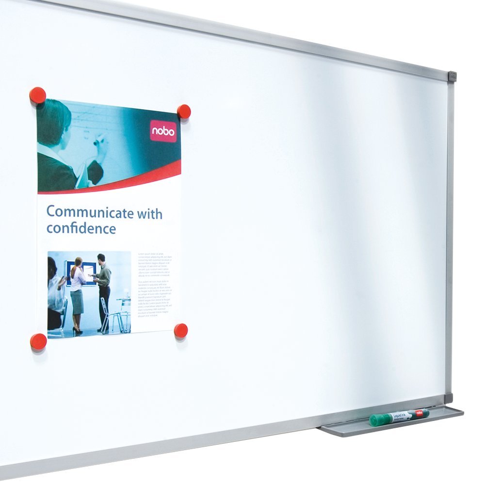 Nobo Steel Magnetic Whiteboard, 1500 x 1000mm, Aluminium Trim, Corner Wall Mounting, Includes Whiteboard Pen Tray - Image 2