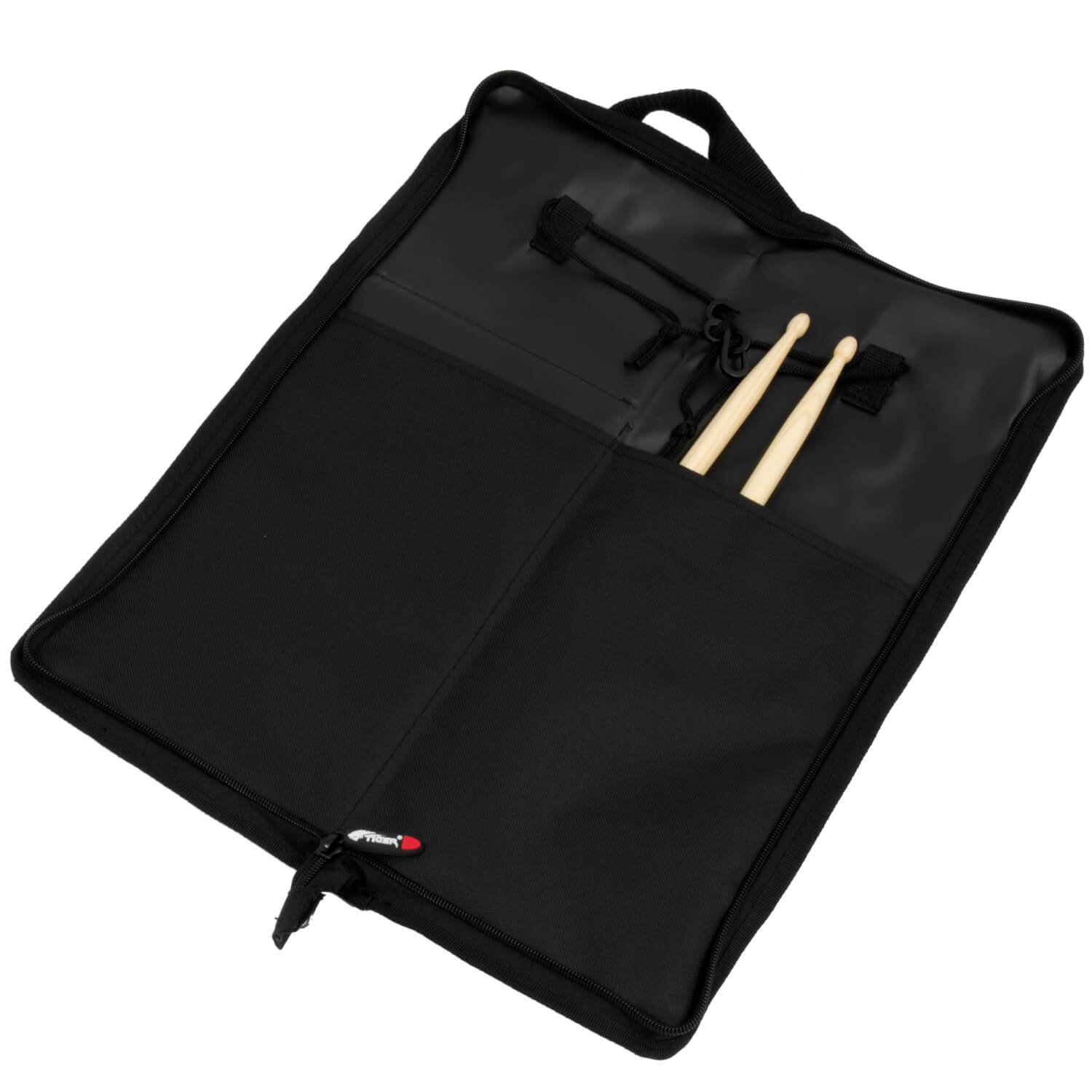 TIGER DGB42-BK Drum Stick Bag with Hardware or Floor Tom Attachments and Carry Handle - Black