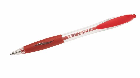 BIC Atlantis Clic Ball Pen 1.0mm Box of 12 - Red - Image 3