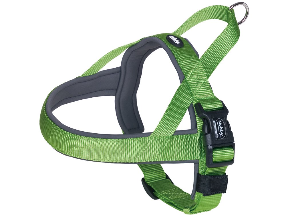 Nobby Classic Preno Norwegian Harness, 60-76 cm+46 cm/25-35 mm, Green/Gray, Neon Green/Grey, L (Pack of 1)