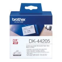 Brother DK-44205 Label Roll, Removable Continuous Length Paper, Black on White, Single Label Roll, 62mm (W) x 30.48M (L), Brother Genuine Supplies
