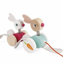 Janod J08207 Wooden Pull-Along Rabbit Family