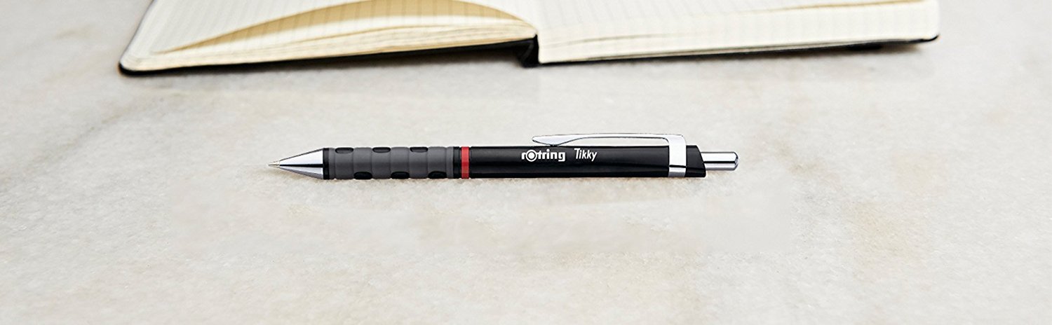 rOtring Tikky Lightweight Ballpoint Pen with Rubberised Grip - White Barrel, Box of 12, 12 Count (Pack of 1) - Image 4