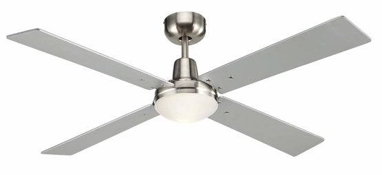 Lucci Air 210332 Airfusion Quest 4-Blade Fan with Light, White, E27, 65 Watts