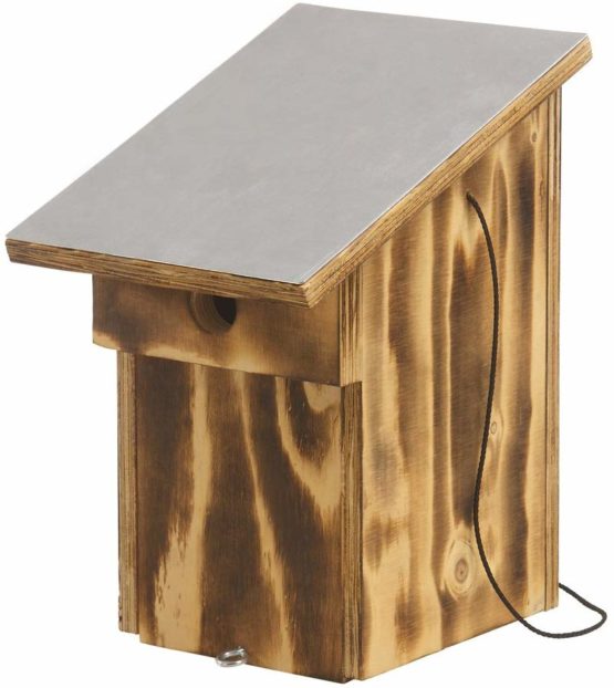 Dehner Natura Aluminium Roof Wild Bird Nest Box 32 mm entrance hole, approx. 28.5 x 14.5 x 25 cm, Brown