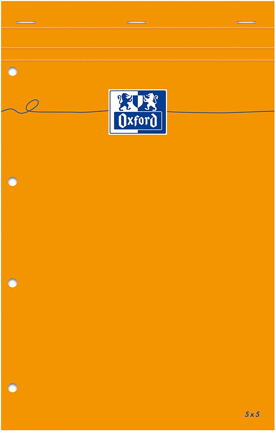 Pack of 5 Oxford Notepad with Small 5 x 5 Squares 160 Pages A4 Orange, a4+