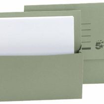 5 Star 297331 Office Document Wallet Half Flap 250gsm Capacity 32mm Foolscap Green [Pack 50]