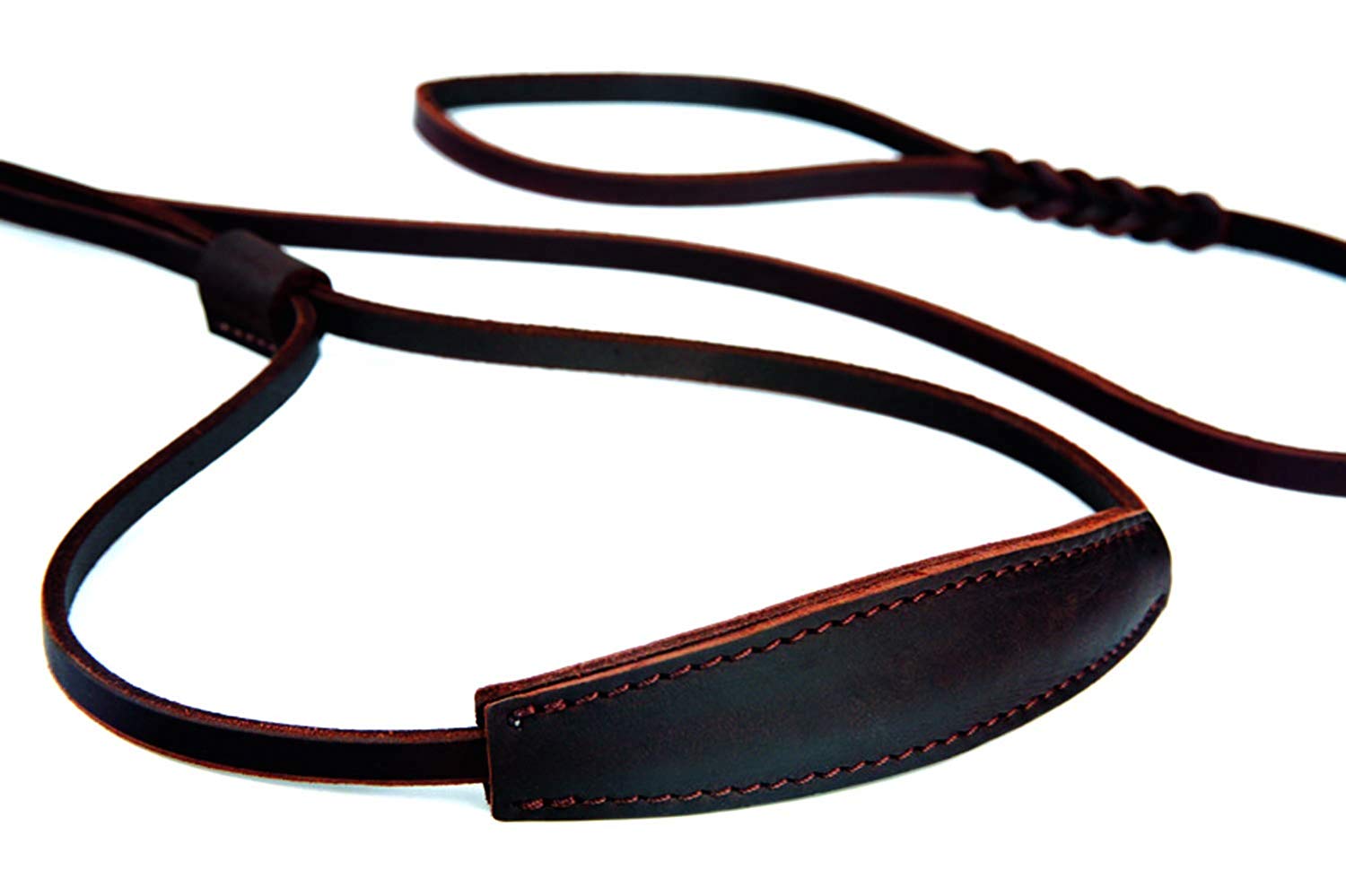 Dingo Soft Leather Show Lead with Braided Handle, Handmade Ceremonial Leash, Brown 10700, 10 mm x 250 cm - Image 2