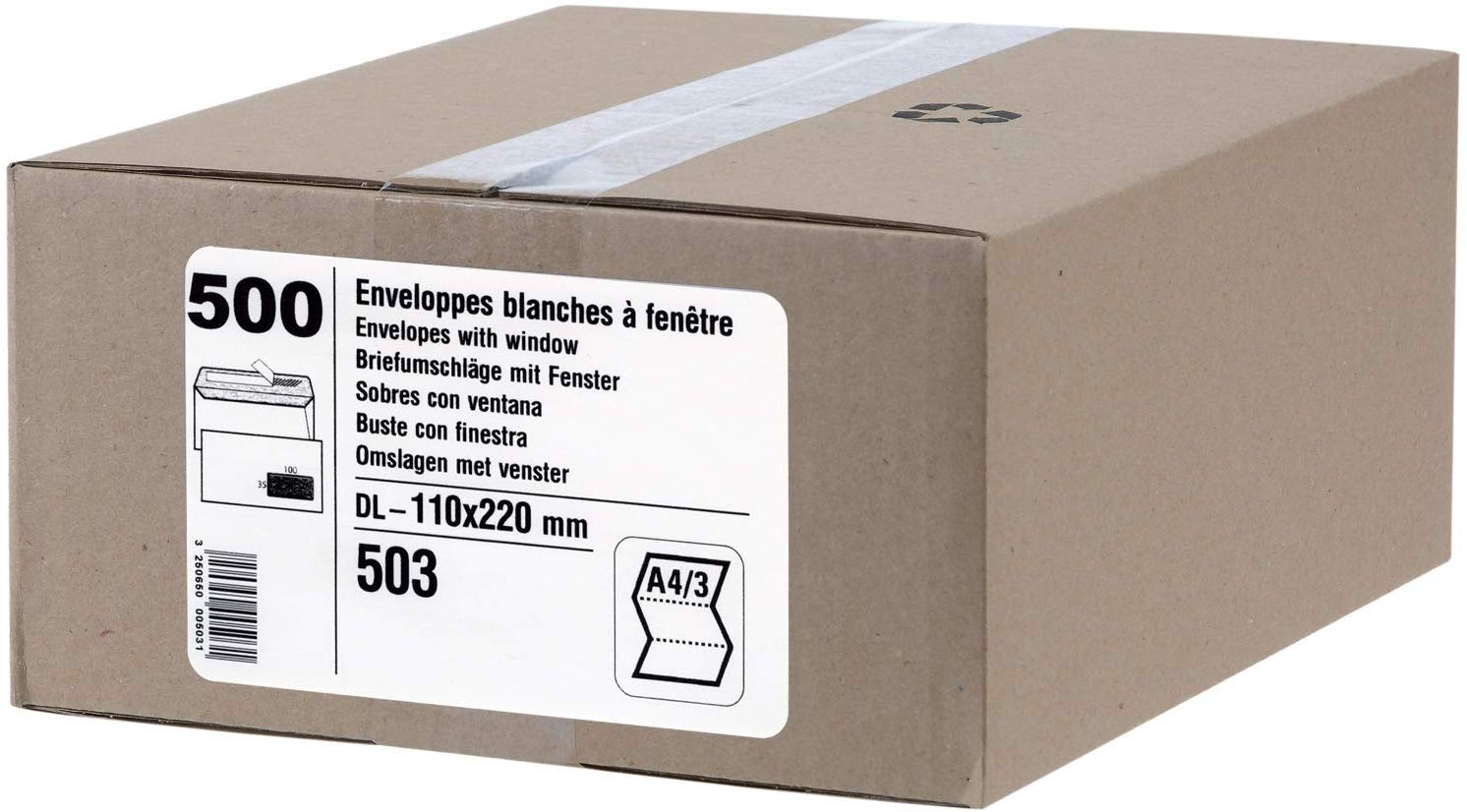GPV 503 Envelopes DL 100 x 220 mm White with Window - Image 2