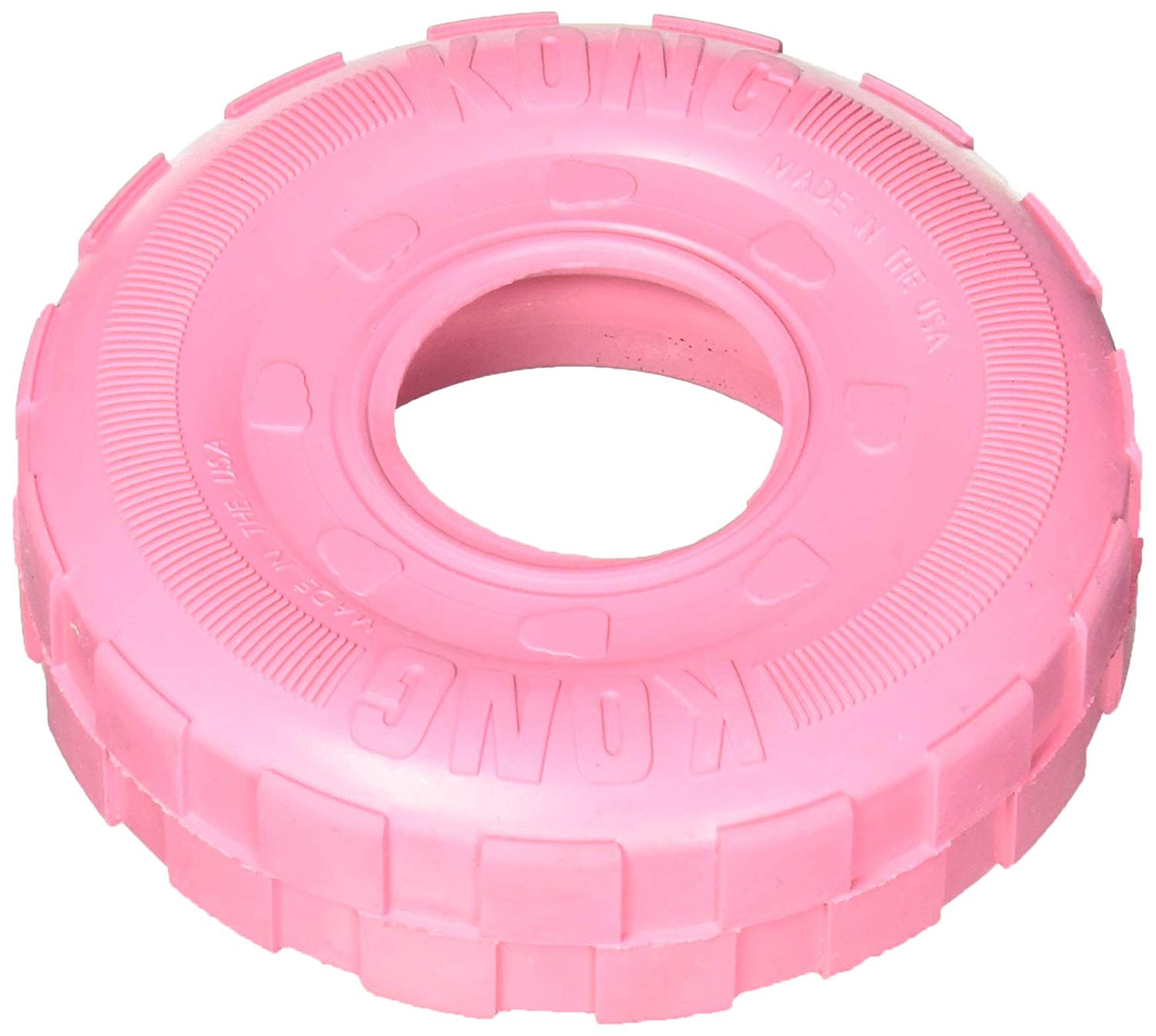 KONG Puppy Tires - Natural Rubber Chew Toy for Teething - Stuffable Dog Toy for Treats & Snacks - For Medium/Large Puppies